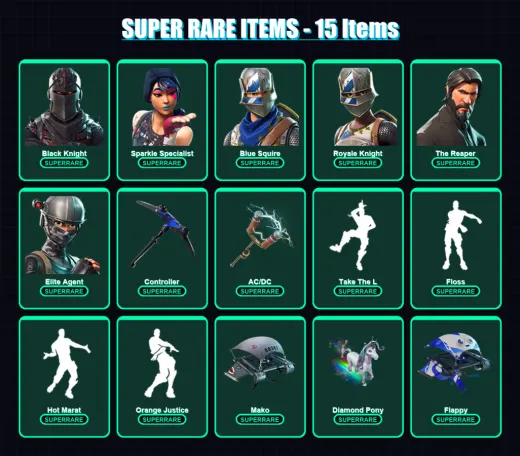 [PS4/PS5/XBOX/PC] | Black Knight | Sparkle Specialist | Blue Squire | Royale Knight | The Reaper | 24 skin | 15 pickaxe | 32 emote | 23 glider | Lv3