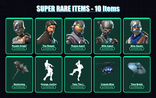 [PS4/PS5/PC] | Royale Knight | The Reaper | Rogue Agent | Elite Agent | Blue Squire | 60 skin | 87 pickaxe | 84 emote | 85 glider | Lv1277
