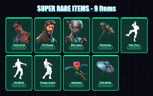 [PC/XBOX/PSN] | Travis Scott | The Reaper | Elite Agent | Enforcer | Lynx | 76 skin | 54 pickaxe | 70 emote | 67 glider | Lv1004