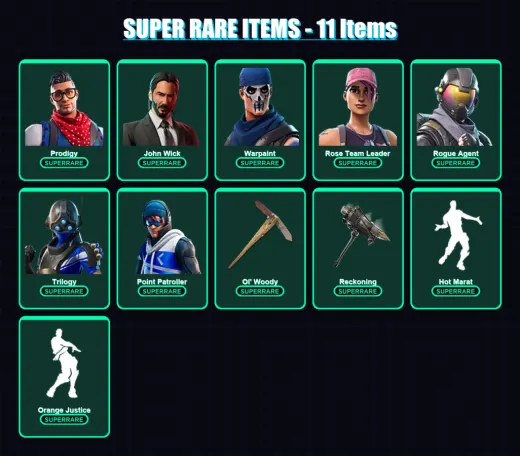 [PS4/PS5/XBOX/PC] | Prodigy | John Wick | Warpaint | Rose Team Leader | Rogue Agent | 57 skin | 51 pickaxe | 65 emote | 48 glider | Lv661