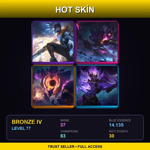 TR | Spirit Blossom Master Yi | Dark Star Mordekaiser | Star Guardian Taliyah | Pulsefire Ekko | 37 Skin | 83 Champ | Bronze IV | Lv77