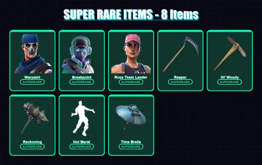 [PC/XBOX/PSN] | Warpaint | Breakpoint | Rose Team Leader | The Origin | Sentinel | 91 skin | 144 pickaxe | 135 emote | 124 glider | Lv2337