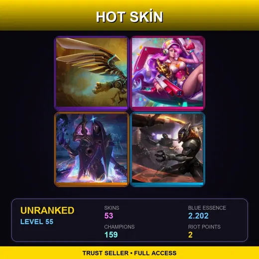 SG | Hextech Anivia | PROJECT: Yi | Arcade Miss Fortune | Star Guardian Syndra | 53 Skin | 159 Champ | Lv55
