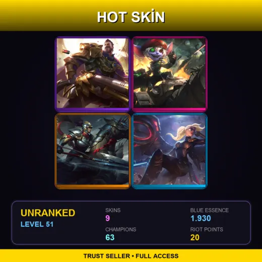 LAN | Victorious Graves | Omega Squad Tristana | Winged Hussar Xin Zhao | Riot Kayle | 9 Skin | 63 Champ | Lv51 — LoL account