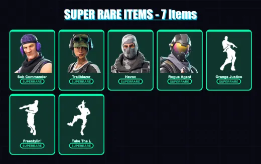 [PC/XBOX/PSN] | Sub Commander | Trailblazer | Havoc | Rogue Agent | Drift | 14 skin | 9 pickaxe | 12 emote | 16 glider | Lv177