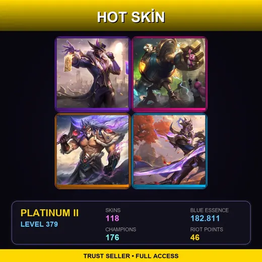 SG | Victorious Twisted Fate | Victorious Blitzcrank | Victorious Tryndamere | Victorious Master Yi | 118 Skin | 176 Champ | Platinum II | Lv379