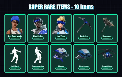 [PC/XBOX] | Blue Team Leader | Blue Striker | Neo Versa | Fusion | The Origin | 176 skin | 183 pickaxe | 167 emote | 173 glider | Lv2255