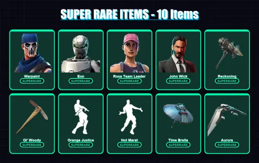 [PC/PSN] | Warpaint | Eon | Rose Team Leader | John Wick | Lynx | 198 skin | 170 pickaxe | 165 emote | 116 glider | Lv1364