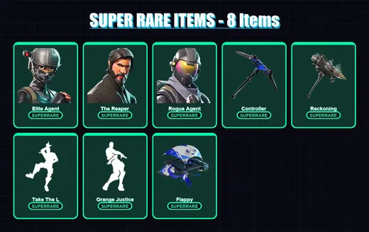 [PS4/PS5/XBOX/PC] | Elite Agent | The Reaper | Rogue Agent | Rox | Carbide | 67 skin | 44 pickaxe | 70 emote | 61 glider | Lv962