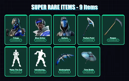 [PS4/PS5/XBOX/PC] | Trilogy | Blue Striker | Sultura | Deadpool | Son Goku | 72 skin | 147 pickaxe | 88 emote | 123 glider | Lv1456