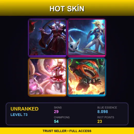 LAN | Blood Moon Zilean | Star Guardian Ezreal | Star Guardian Ahri | Odyssey Ziggs | 29 Skin | 54 Champ | Lv73
