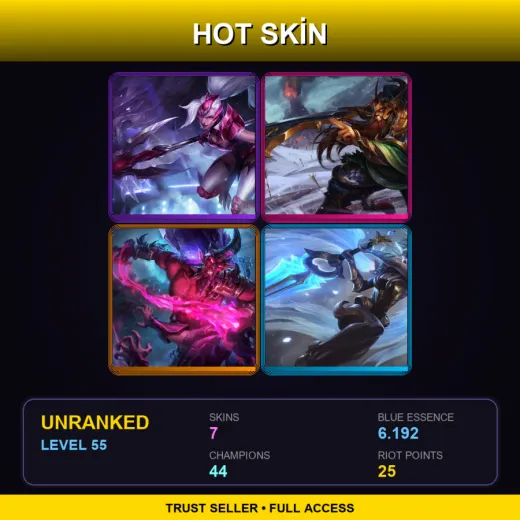 EUNE | Challenger Nidalee | Warring Kingdoms Tryndamere | Dark Crystal Ryze | Dawnbringer Riven | 7 Skin | 44 Champ | Lv55
