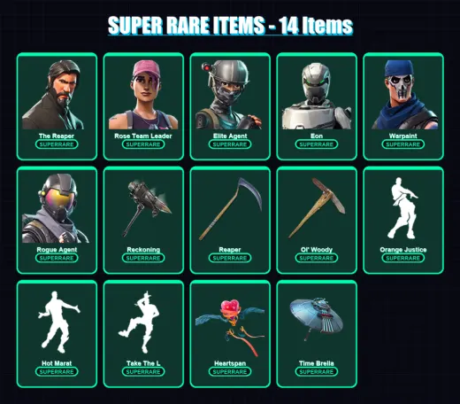 [PS4/PS5/XBOX/PC] | The Reaper | Rose Team Leader | Elite Agent | Eon | Warpaint | 132 skin | 143 pickaxe | 104 emote | 132 glider | Lv1576