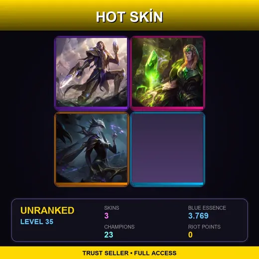 ME | Victorious Lucian | Emerald Taric | Coven Ashe | 3 Skin | 23 Champ | Lv35 — LoL account