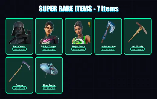 [PC/PSN] | Darth Vader | Trinity Trooper | Major Glory | Omegarok | Galaxia | 334 skin | 289 pickaxe | 293 emote | 170 glider | Lv3267