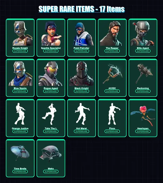 [PC/XBOX] | Royale Knight | Sparkle Specialist | Point Patroller | The Reaper | Elite Agent | 149 skin | 217 pickaxe | 183 emote | 178 glider | Lv39