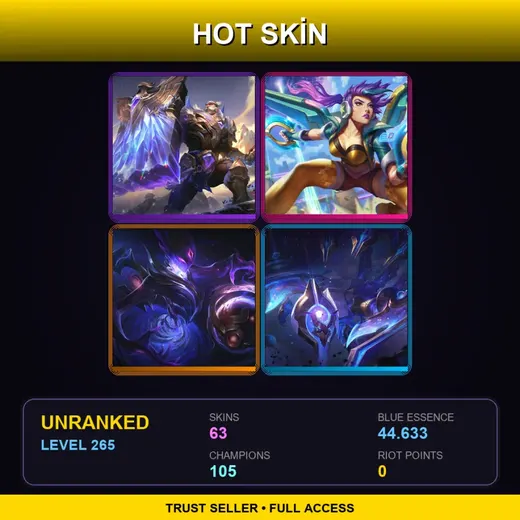 LAN | Victorious Braum | High Noon Urgot | Star Guardian Soraka | High Noon Irelia | 63 Skin | 105 Champ | Lv265