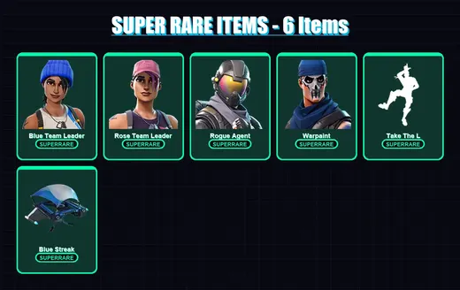 [PC/XBOX/PSN] | Blue Team Leader | Rose Team Leader | Rogue Agent | Warpaint | Moonwalker | 7 skin | 5 pickaxe | 8 emote | 11 glider | Lv97
