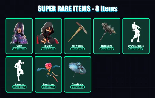[PS4/PS5/XBOX/PC] | Glow | IKONIK | Ultima Knight | The Foundation | A.I.M. | 75 skin | 120 pickaxe | 80 emote | 110 glider | Lv1634
