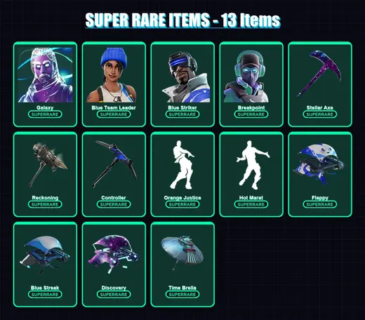 [PC/XBOX] | Galaxy | Blue Team Leader | Blue Striker | Breakpoint | Battle Hound | 101 skin | 81 pickaxe | 92 emote | 75 glider | Lv1453