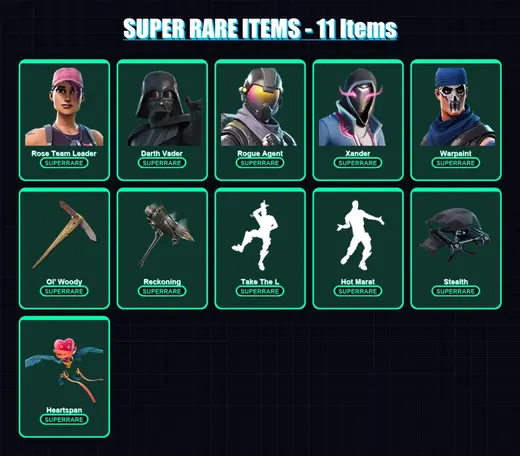[PC/XBOX/PSN] | Rose Team Leader | Darth Vader | Rogue Agent | Xander | Warpaint | 127 skin | 165 pickaxe | 129 emote | 126 glider | Lv1811