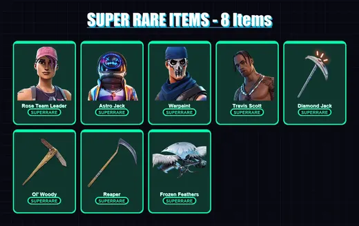[PC/XBOX/PSN] | Rose Team Leader | Astro Jack | Warpaint | Travis Scott | Cyclo | 168 skin | 200 pickaxe | 126 emote | 93 glider | Lv1496