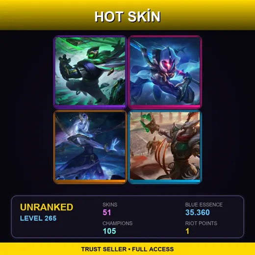 LAS | Conqueror Jax | Blood Moon Twisted Fate | Cosmic Blade Master Yi | Star Guardian Ekko | 51 Skin | 105 Champ | Lv265 — Star Guardian Ekko