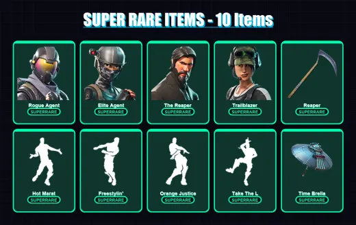 [PC/XBOX/PSN] | Rogue Agent | Elite Agent | The Reaper | Trailblazer | Love Ranger | 65 skin | 87 pickaxe | 72 emote | 91 glider | Lv1286