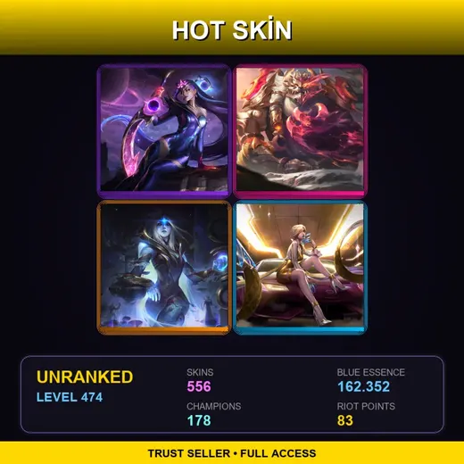 RU | Prestige Dark Cosmic Diana | Prestige K/DA Evelynn | Prestige Duality Dragon Volibear | Hextech Galio | 556 Skin | 178 Champ | Lv474
