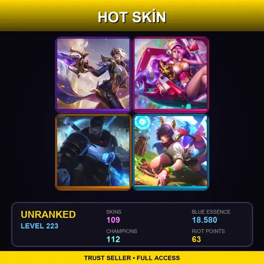 EUNE | Victorious Fiora | Battle Academia Leona | Star Guardian Akali | Arcade Miss Fortune | 109 Skin | 112 Champ | Lv223
