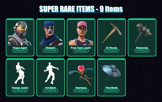 [PC/XBOX/PSN] | Rogue Agent | Warpaint | Rose Team Leader | Zenith | Spectra Knight | 110 skin | 103 pickaxe | 154 emote | 96 glider | Lv1253