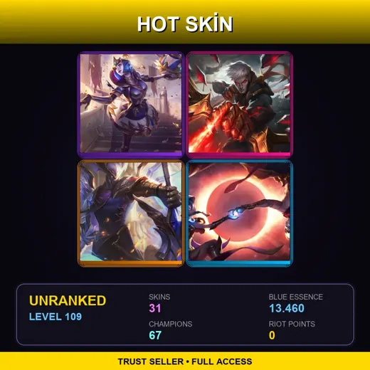 LAN | Victorious Orianna | Conqueror Varus | Victorious Aatrox | Star Guardian Miss Fortune | 31 Skin | 67 Champ | Lv109