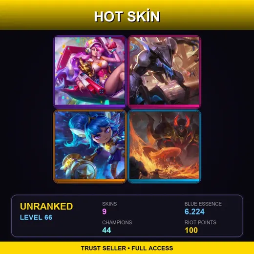 EUW | PROJECT: Warwick | Arcade Miss Fortune | Star Guardian Poppy | Infernal Mordekaiser | 9 Skin | 44 Champ | Lv66 — Waterloo Miss Fortune