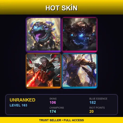 SG | Victorious Kog'Maw | Hextech Galio | Conqueror Varus | Victorious Aatrox | 106 Skin | 174 Champ | Lv163