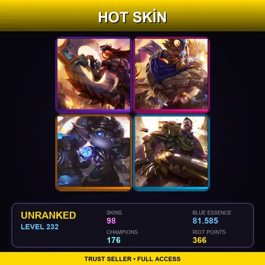EUW | Victorious Sivir | Victorious Maokai | Hextech Poppy | Victorious Graves | 98 Skin | 176 Champ | Lv232