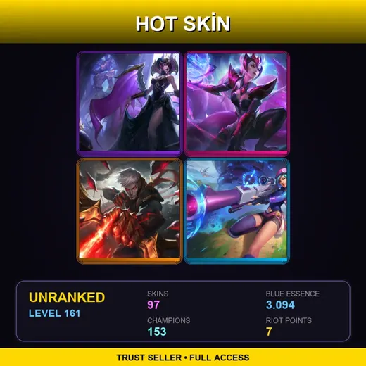 ME | Victorious Morgana | Challenger Ahri | Conqueror Varus | Cosmic Reaver Kassadin | 97 Skin | 153 Champ | Lv161