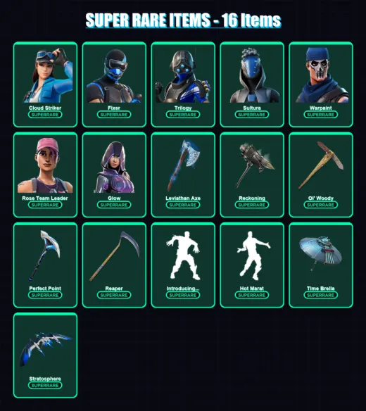 [PS4/PS5/XBOX/PC] | Cloud Striker | Fixer | Trilogy | Sultura | Warpaint | 250 skin | 309 pickaxe | 307 emote | 218 glider | Lv4411