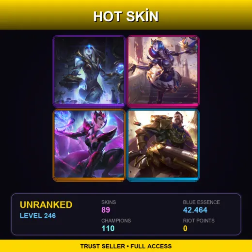 SG | Cosmic Queen Ashe | Victorious Orianna | Challenger Ahri | Victorious Graves | 89 Skin | 110 Champ | Lv246