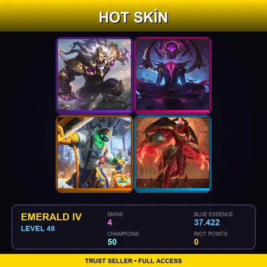 BR | Victorious Rengar | Dark Star Karma | Janitor Thresh | Arcana Xerath | 4 Skin | 50 Champ | Emerald IV | Lv48 — Arcana Xerath
