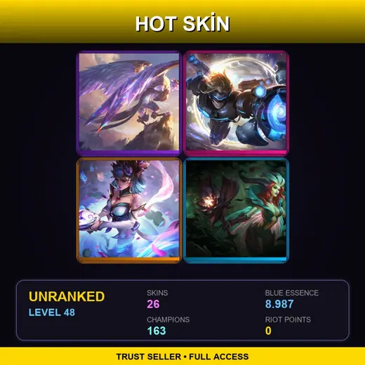 VN | Victorious Anivia | Spirit Blossom Evelynn | Elderwood LeBlanc | PROJECT: Warwick | 26 Skin | 163 Champ | Lv48