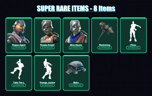 [PC/XBOX/PSN] | Rogue Agent | Royale Knight | Blue Squire | Calamity | Dark Voyager | 18 skin | 15 pickaxe | 24 emote | 24 glider | Lv422