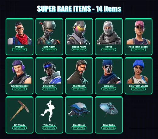 [PC/XBOX/PSN] | Prodigy | Elite Agent | Rogue Agent | Havoc | Rose Team Leader | 28 skin | 25 pickaxe | 26 emote | 29 glider | Lv357