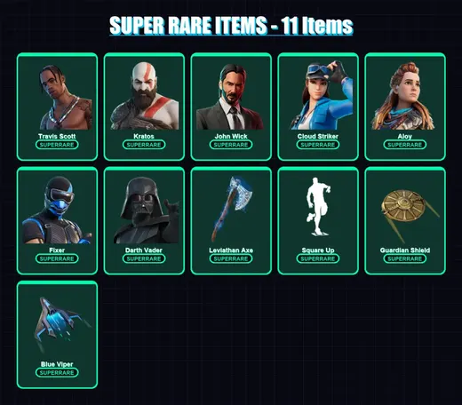 [SWITCH/XBOX/PC] | Travis Scott | Kratos | John Wick | Cloud Striker | Aloy | 301 skin | 227 pickaxe | 118 emote | 143 glider | Lv2436