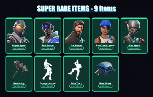 [PS4/PS5/XBOX/PC] | Rogue Agent | Blue Striker | The Reaper | Blue Team Leader | Elite Agent | 28 skin | 14 pickaxe | 24 emote | 21 glider | Lv266