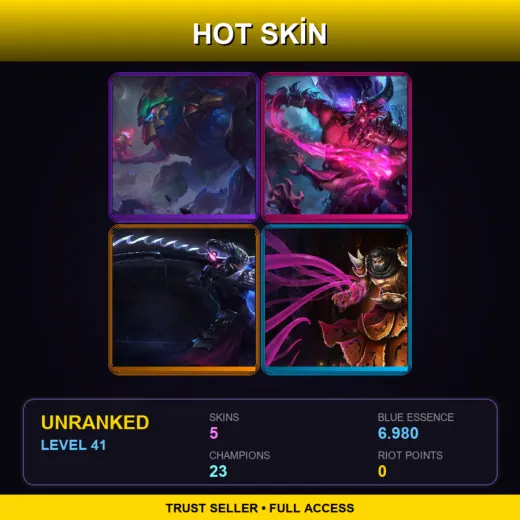 BR | Worldbreaker Maokai | Dark Crystal Ryze | Headhunter Master Yi | Pre-Void Kassadin | 5 Skin | 23 Champ | Lv41