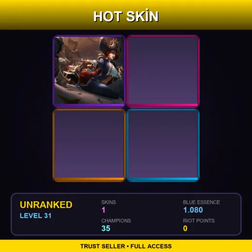 LAN | Waterloo Miss Fortune | 1 Skin | 35 Champ | Lv31