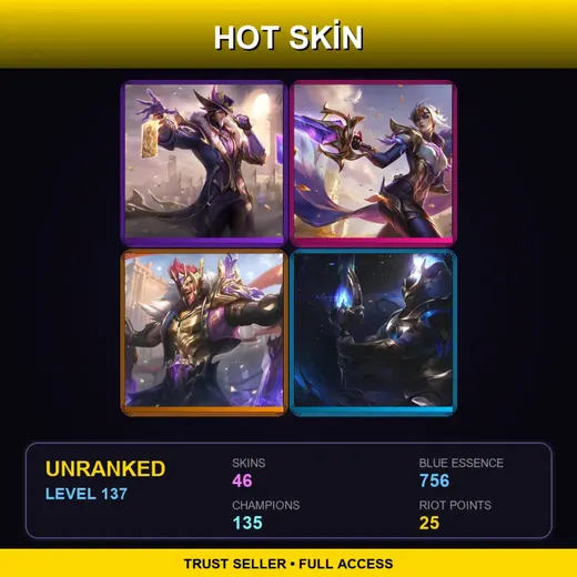 LAS | Victorious Twisted Fate | Victorious Fiora | Victorious Draven | Cosmic Defender Xin Zhao | 46 Skin | 135 Champ | Lv137 — Drx Akali