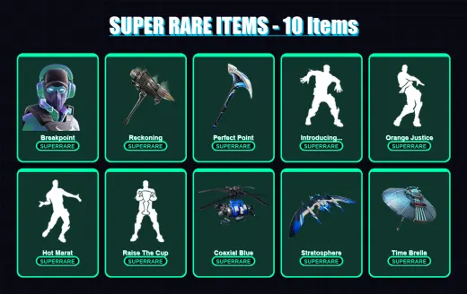 [PS4/PS5/XBOX/PC] | Breakpoint | Frozen Raven | Midas | Lynx | Sorana | 168 skin | 180 pickaxe | 249 emote | 150 glider | Lv2705