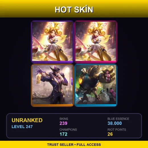 VN | Prestige Star Guardian Neeko (2022) | Victorious Twisted Fate | Victorious Blitzcrank | Victorious Tryndamere | 239 Skin | 172 Champ | Lv247