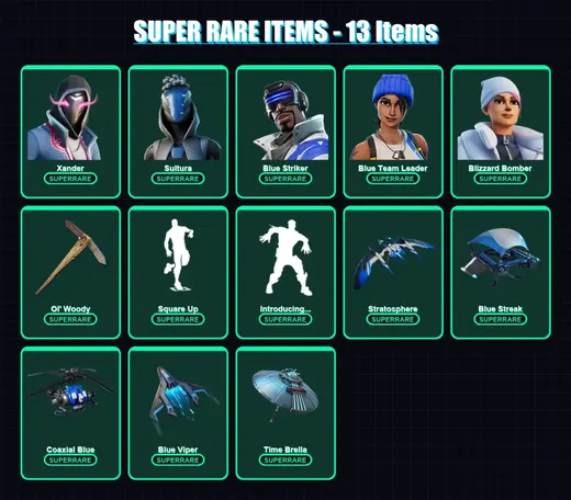 [PS4/PS5/XBOX/PC] | Xander | Sultura | Blue Striker | Blue Team Leader | Blizzard Bomber | 253 skin | 327 pickaxe | 246 emote | 195 glider | Lv4279